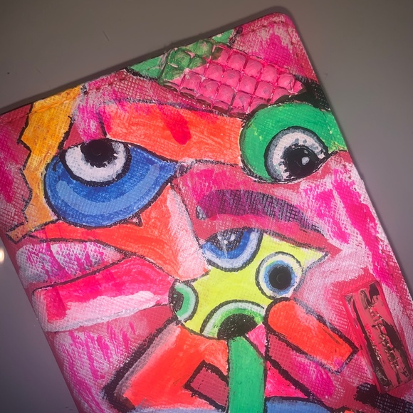 NWOT Kate Spade pink leather wallet restyled by artist - Picture 6 of 12